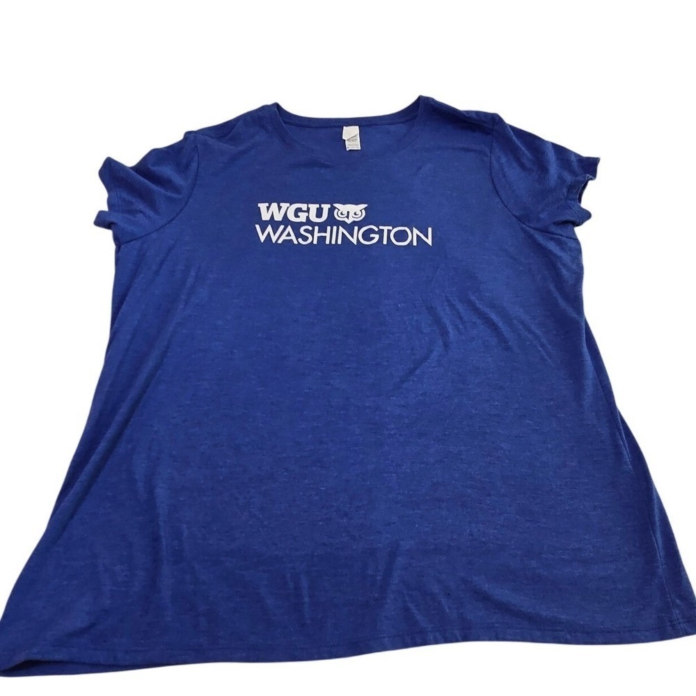 WGU Washington Graphic‎ T Shirt Blue Short Sleeve Crew Neck Tee 3XL SOFT /0158 - Picture 2 of 4